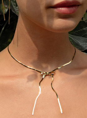 意大利进口蛇骨链蝴蝶结项链女