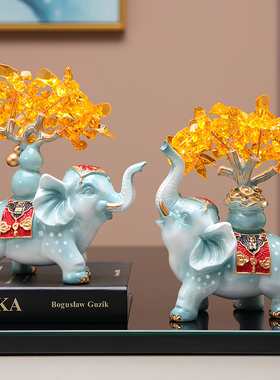 招财纳福水晶树客厅装饰摆件