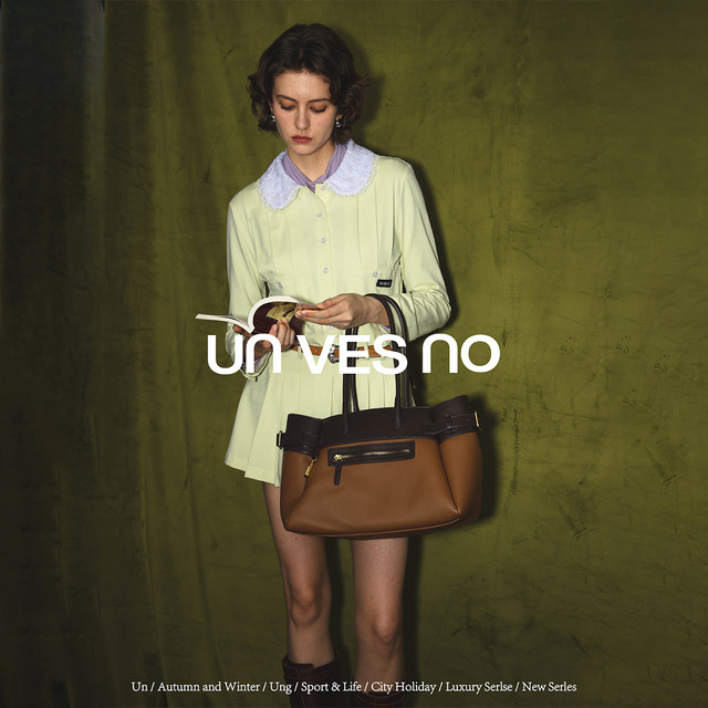 Unvesno(UN) ung series doll collar lace long-sleeved pleated polo dress