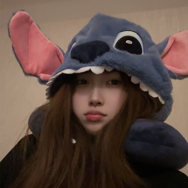 可爱史迪仔u型枕连帽旅行睡觉秋冬季长途护颈椎脖子办公室带帽子,淘宝优惠券,粉丝福利购,淘宝优惠卷