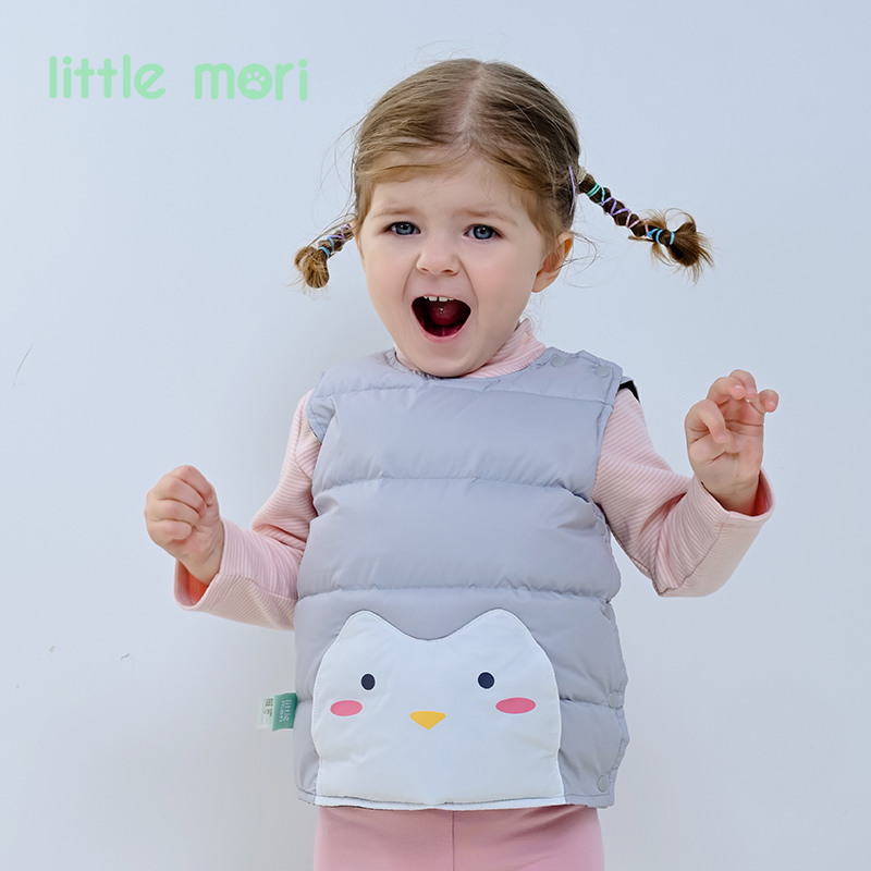 【119元】丽婴房Little mori男女宝宝羽绒背心白鸭绒冬季儿童马甲