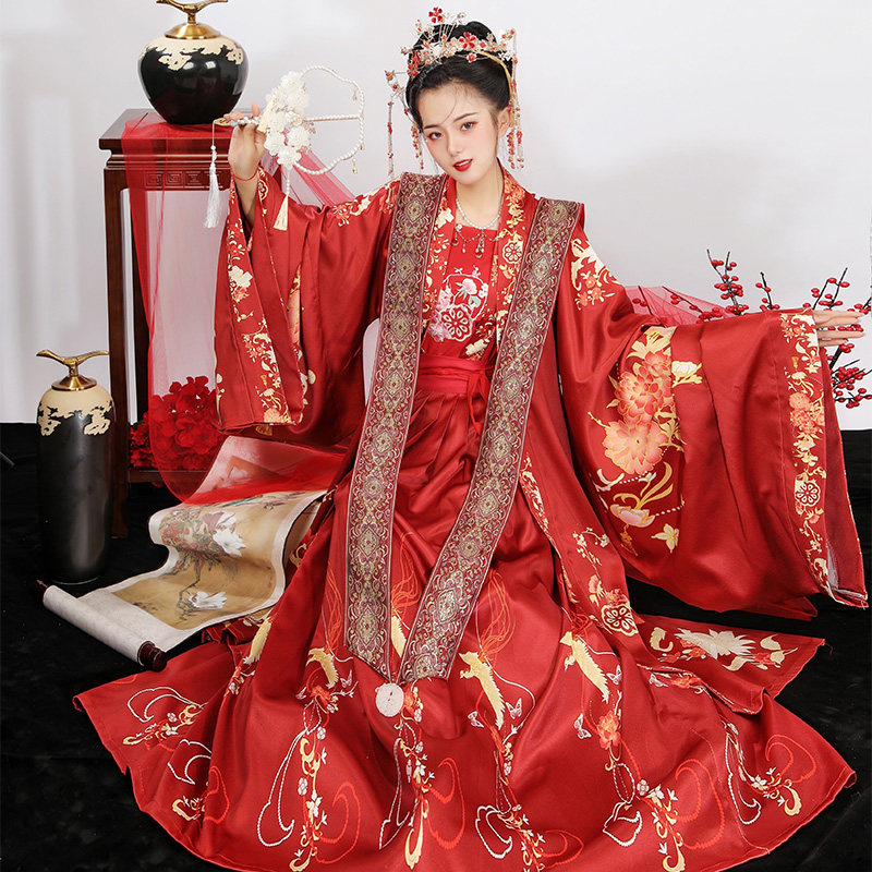 汉服冬季宋制凤冠霞帔情侣古装婚服 悦依瑞汉服