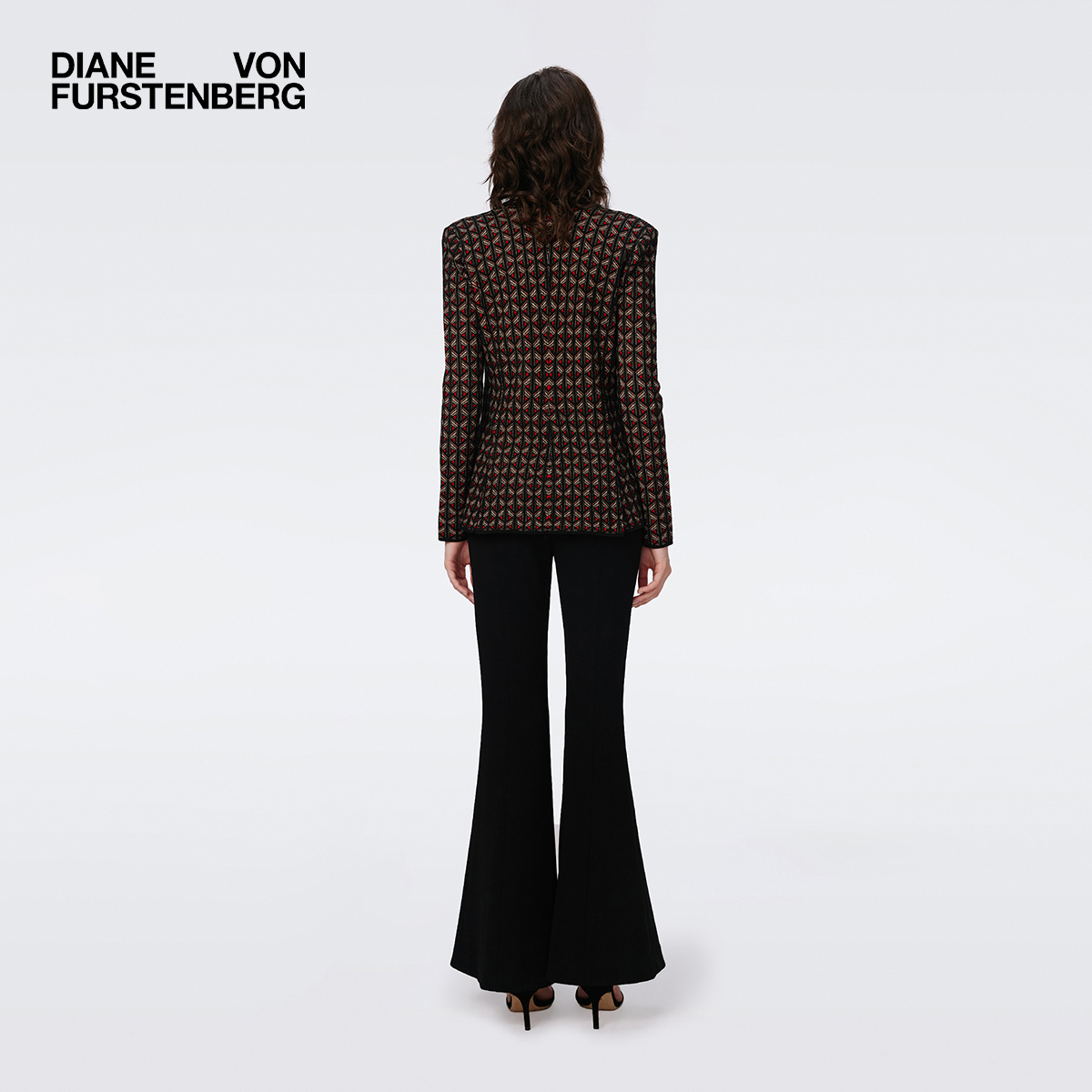 DVF 几何条纹提花针织西服外套JN3S005 - 图1