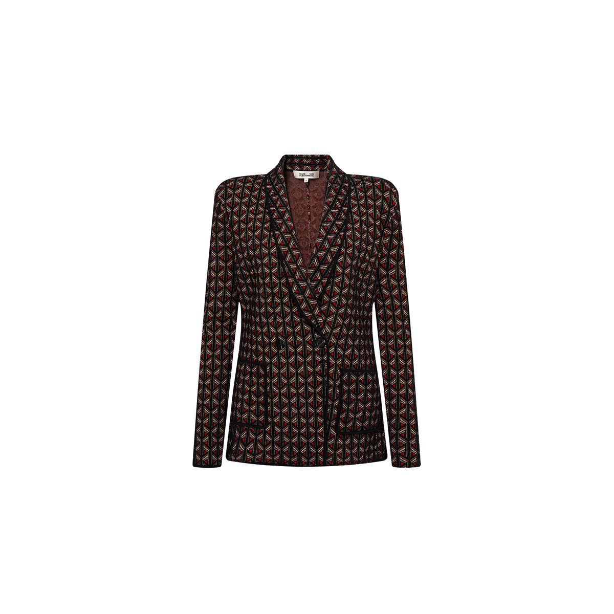 DVF 几何条纹提花针织西服外套JN3S005 - 图3