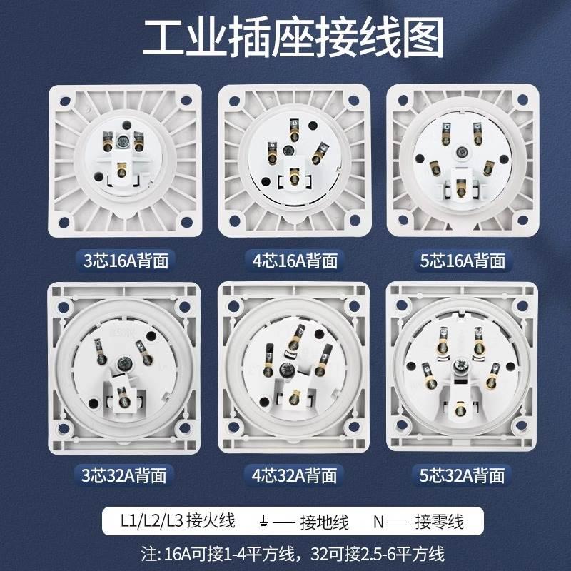 正泰航空工业插头插座4 5芯三相电380v 32a公母对接连接器防水16a - 图3