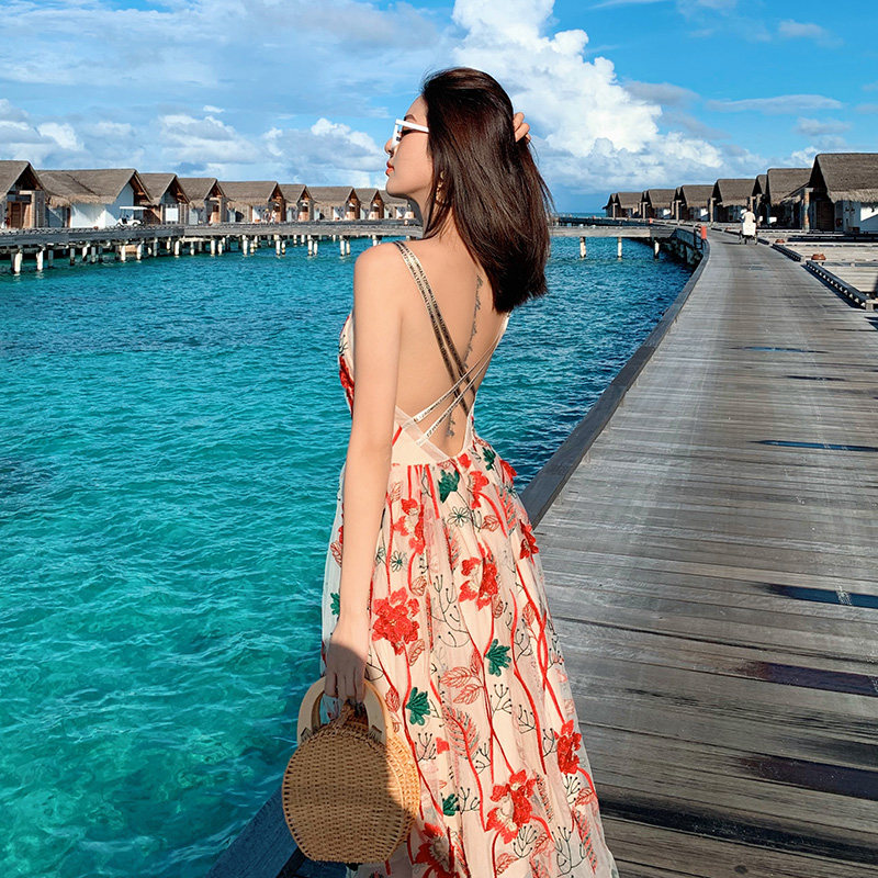 岛歌夫人巴厘岛度假海边露背沙滩裙 岛歌夫人连衣裙