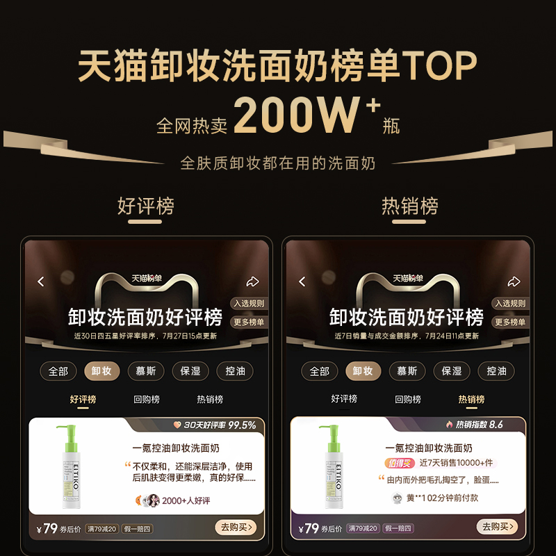 EITIKO一氪氨基酸洗面奶洁颜蜜敏感肌深层清洁控油洗卸二合一男女