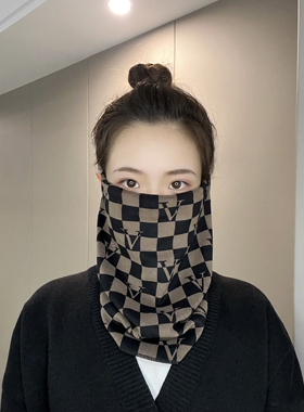 秋冬季围脖女百变挂耳面罩保暖护颈脖套百搭围巾骑行防风寒面罩