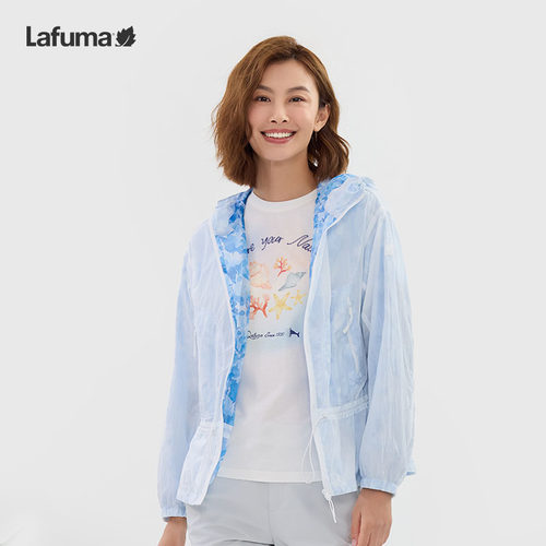 LAFUMA乐飞叶户外春夏新品防紫外线UPF40+网布内里印花外套夹克女 - 图0