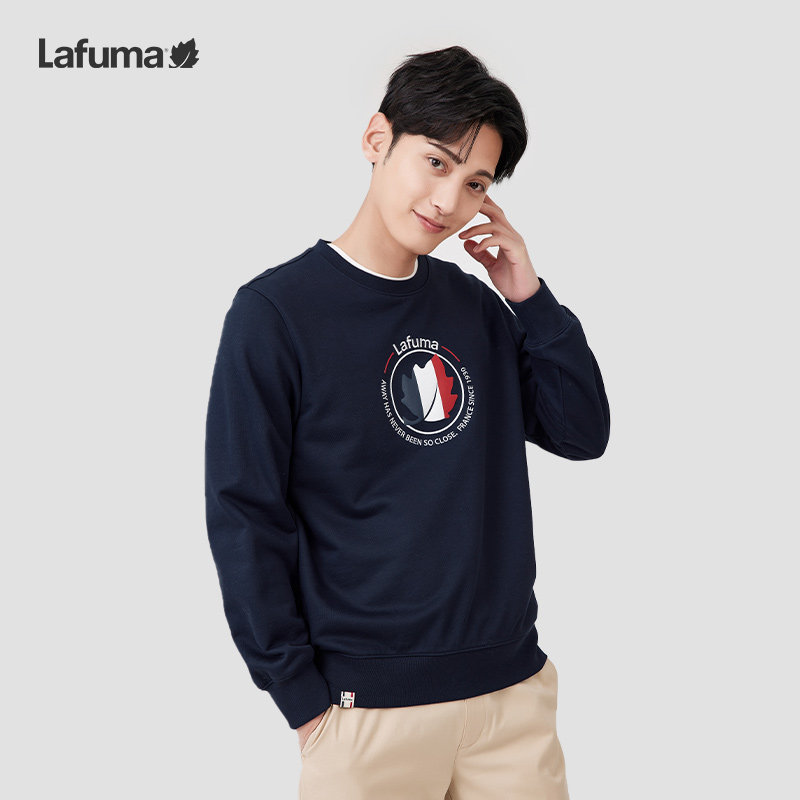 法国LAFUMA乐飞叶户外通勤印花圆领休闲卫衣男套头上衣打底衫,淘宝优惠券,粉丝福利购,淘宝优惠卷