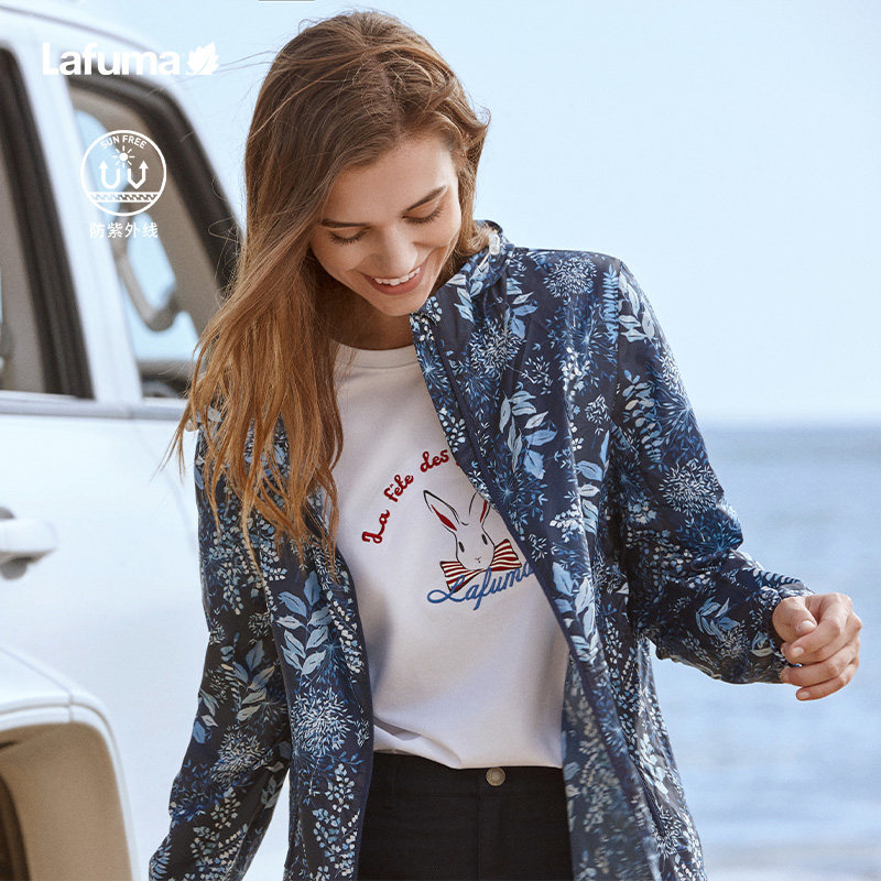 LAFUMA乐飞叶户外UPF40+防晒外套女中长款印花轻量夹克运动风衣,淘宝优惠券,粉丝福利购,淘宝优惠卷