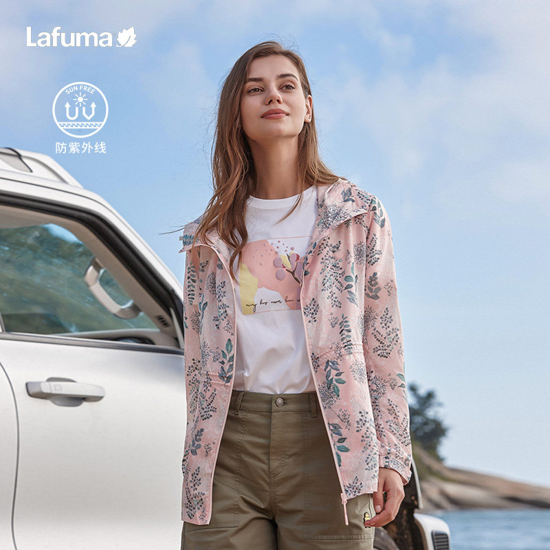 LAFUMA乐飞叶户外UPF40+防晒外套女中长款印花轻量夹克运动风衣,淘宝优惠券,粉丝福利购,淘宝优惠卷