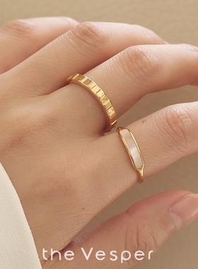 小众设计戒指天然贝壳复古气质