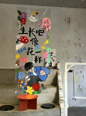 幼儿园环创透明膜绘画塑料玻璃纸软膜儿童户外美术画画涂鸦挂画布