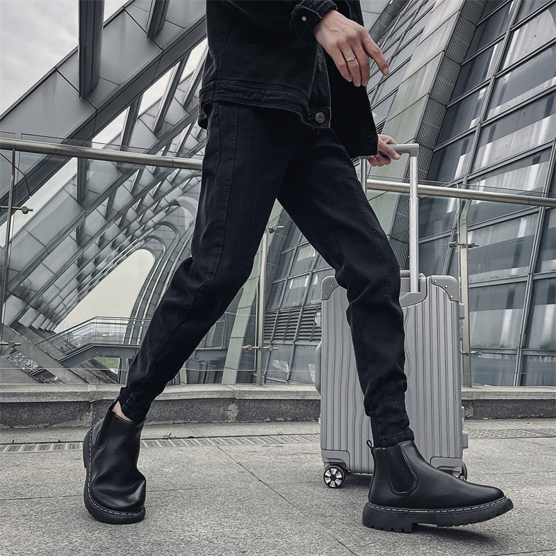 潮牌男士痞帅薄款韩版潮流休闲裤 弘号牛仔裤