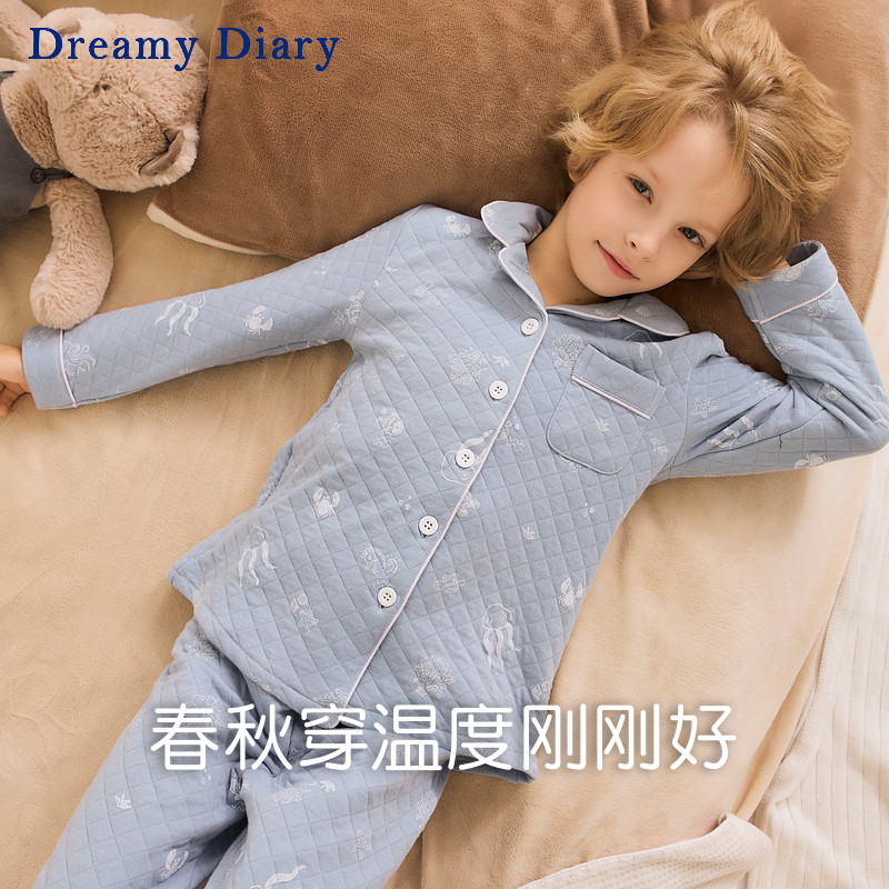 男童睡衣2025新款秋保暖空气棉儿童家居服男孩加厚长袖长裤套装,淘宝优惠券,粉丝福利购,淘宝优惠卷