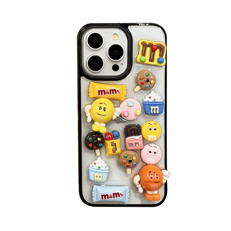 立体可爱M豆豆适用iphone15手机壳14proMAX透明滴胶苹果13卡通糖果冰淇淋12硅胶保护套11防摔小众少女心潮牌,淘宝优惠券,粉丝福利购,淘宝优惠卷