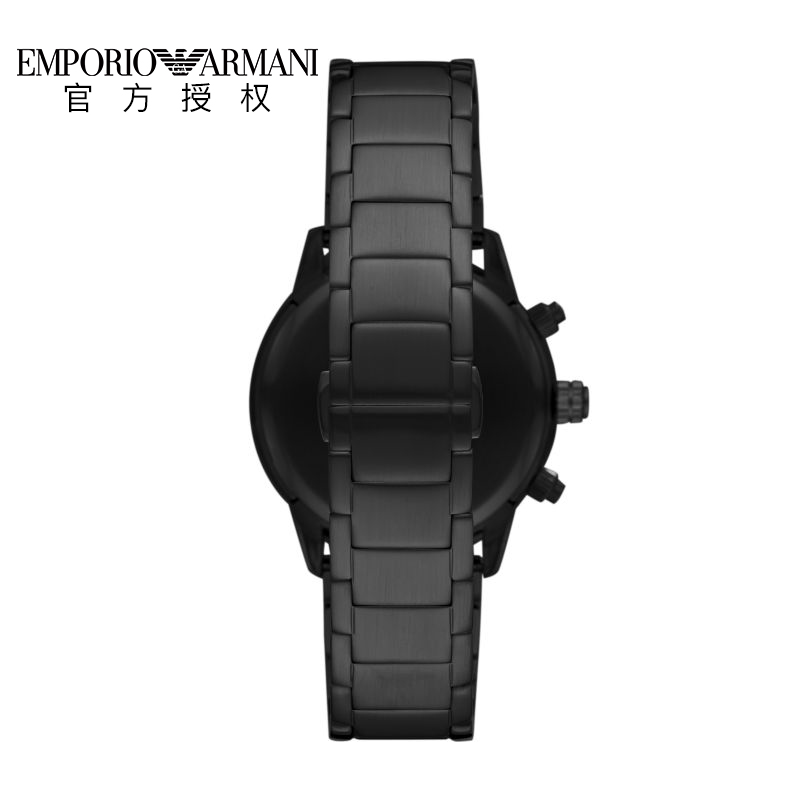 Emporio Armani阿玛尼手表男 时尚运动酷黑钢带石英男表AR11242