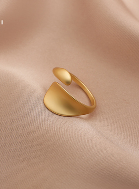 花迹冷淡风开口可调节女交错指环