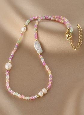 花迹巴洛克异形天然珍珠项链女