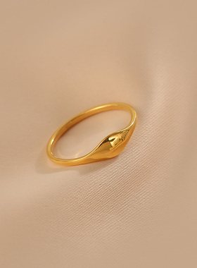 花迹素圈戒指女时尚个性