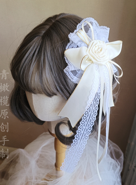 胸针花朵洛丽塔暗黑小礼帽