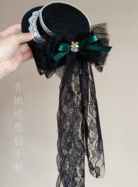 洛丽塔暗黑小礼帽圣诞铃铛头饰