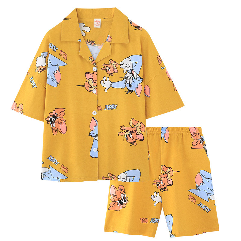 夏短袖2022年新款ins风纯棉睡衣 可爱伴睡衣/家居服套装