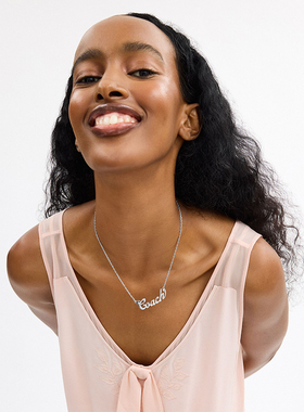 【新品】COACH/蔻驰女士COACH文字铭牌项链高级感气质精致