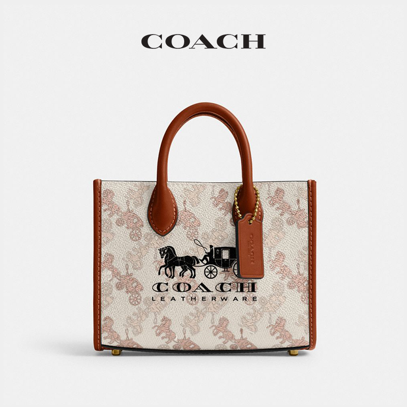 【新品】COACH/蔻驰女士马车图案印花ACE 17号托特包-图1