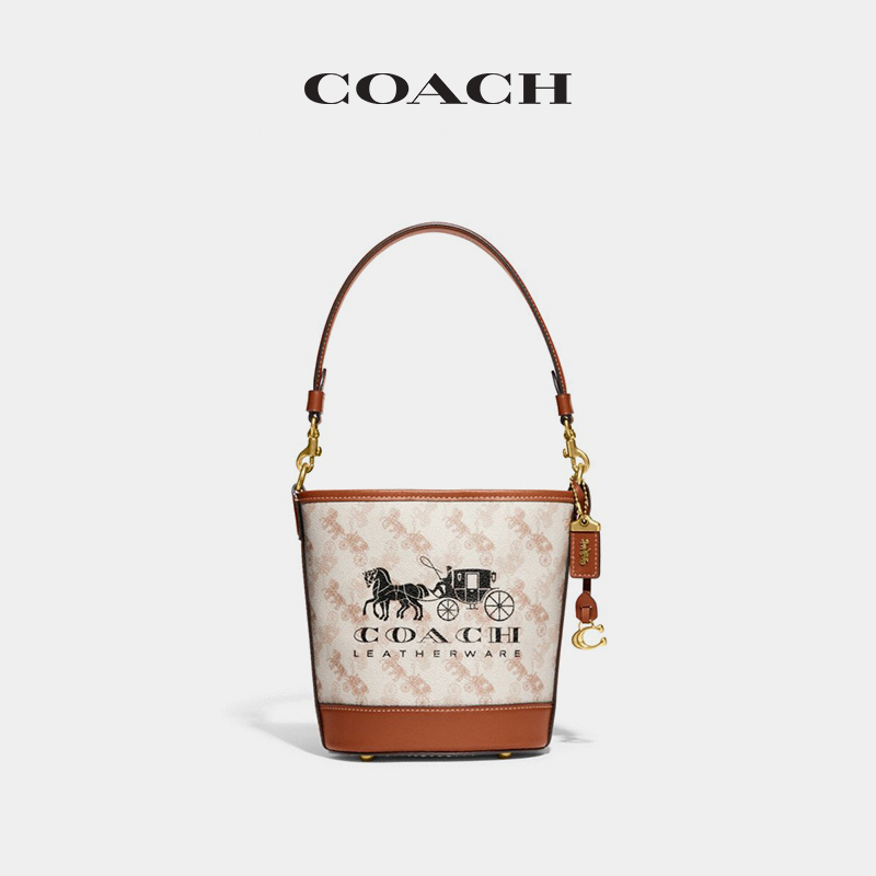 COACH/蔻驰女士马车图案印花DAKOTA 16号水桶包 - 图0