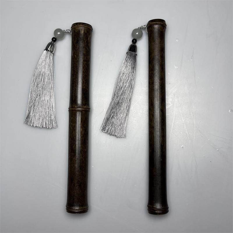 张颂文杨紫同款紫竹手把件盘玩文玩实心竹把玩件竹子玉竹把件紫竹 - 图0