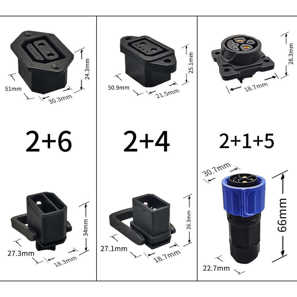 新能源插头2+6 2+4 M23 M25 2+1+5公母对接连接器铁塔锂电池换电 - 图2