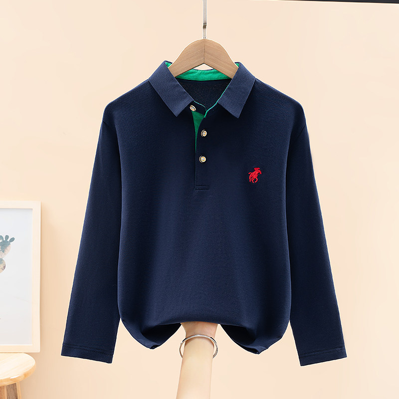 男童纯棉短袖t恤2025新款儿童polo衫男孩纯棉翻领长袖上衣早秋季,淘宝优惠券,粉丝福利购,淘宝优惠卷