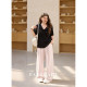 Fat mm plus size women's milk pants pants casual pants summer loose and versatile elastic waist pants wide leg