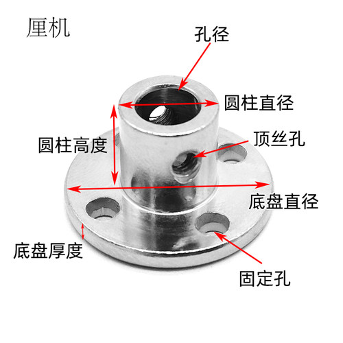 法兰联轴器刚性连接器凸缘法兰盘固定配件高硬金属导向轴光轴支座 - 图1