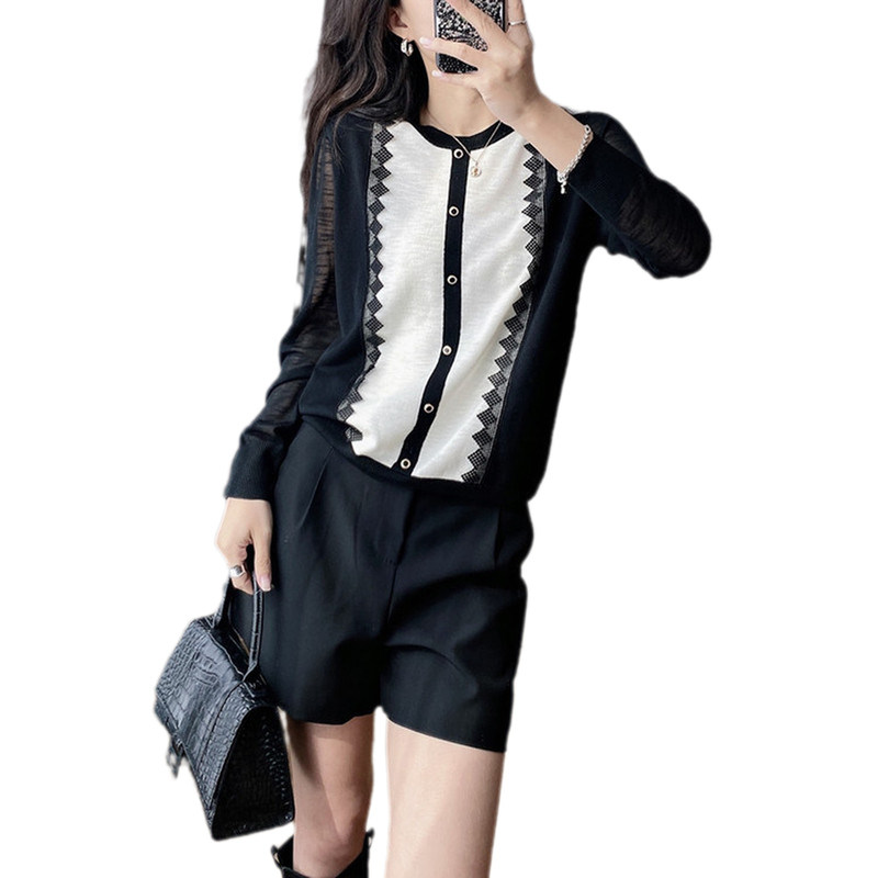 蕾丝拼接衬衫薄款套头2021打底衫 洁卉娜衬衫