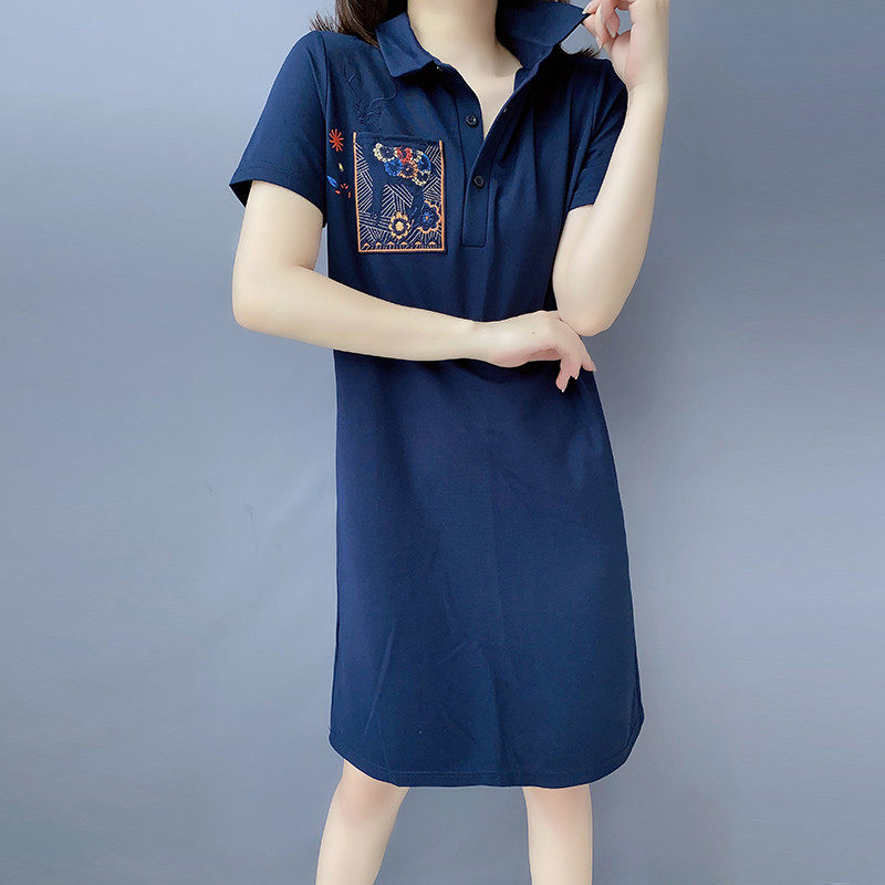 休闲减龄显瘦纯色短款polo连衣裙 蜜恒连衣裙