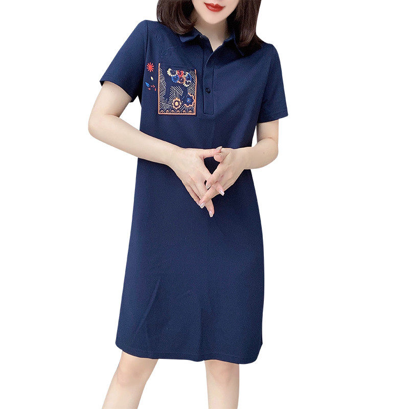 休闲减龄显瘦纯色短款polo连衣裙 蜜恒连衣裙