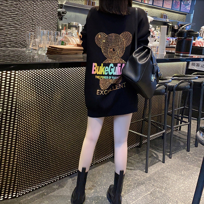 简约百搭纯色宽松净版连衣裙卫衣裙 蜜恒连衣裙