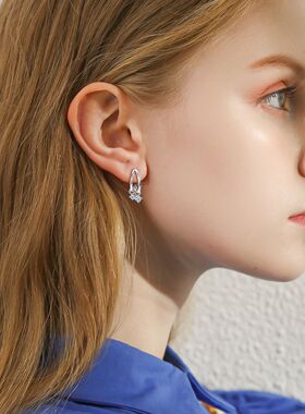 小众个性高级感耳钉S925银镀18k金D色莫桑石耳饰