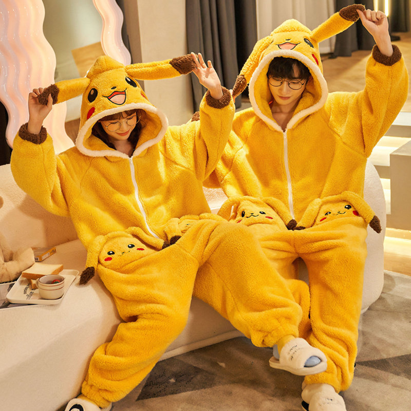 情侣连体秋冬季款加绒一体男士睡衣 芸茹媗睡衣/家居服套装