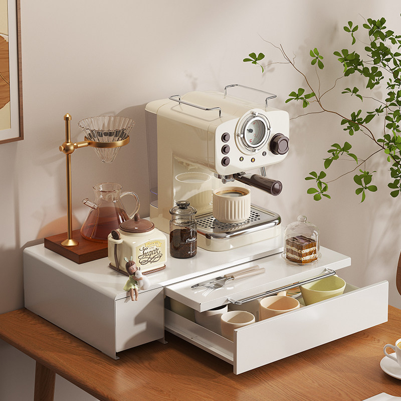 台面咖啡机置物架马克杯水杯抽屉式收纳架茶包咖啡胶囊防尘收纳盒,淘宝优惠券,粉丝福利购,淘宝优惠卷