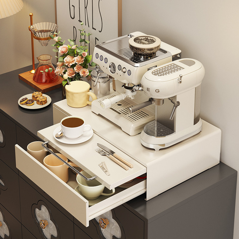 台面咖啡机置物架马克杯水杯抽屉式收纳架茶包咖啡胶囊防尘收纳盒,淘宝优惠券,粉丝福利购,淘宝优惠卷