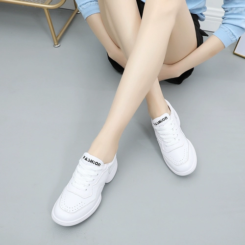 意中飞 Обувь, современные белые спортивные танцующие туфли, из натуральной кожи, мягкая подошва