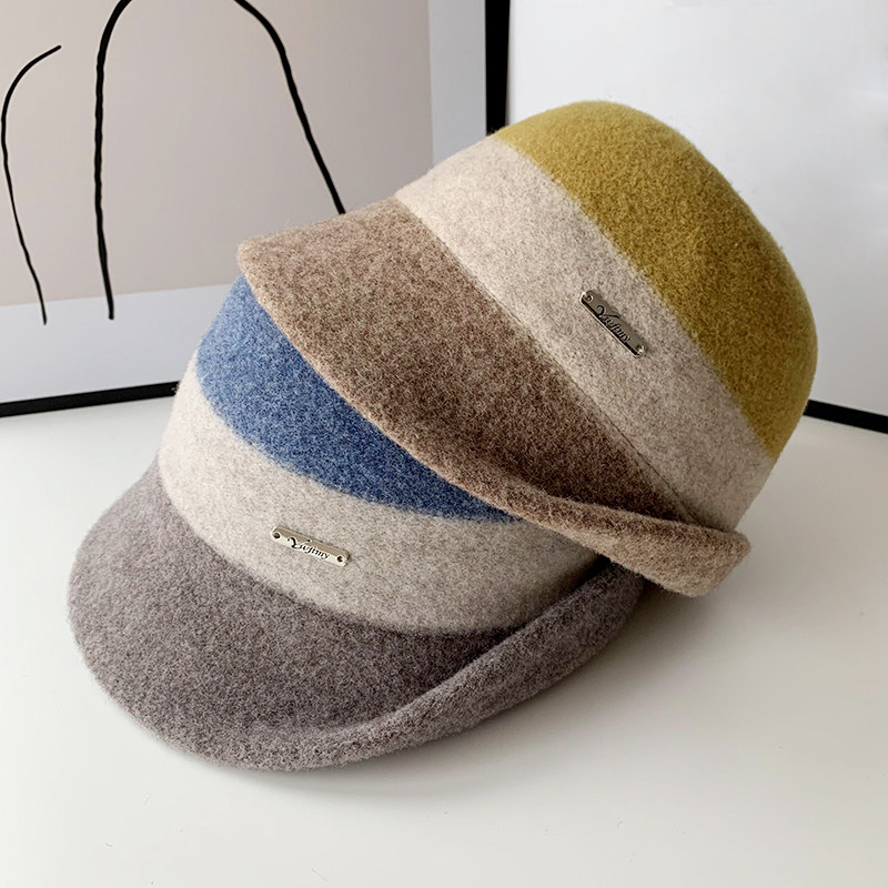 帽子女秋冬羊毛呢渔夫帽时尚百搭礼帽复古保暖盆帽个性卷边水桶帽,淘宝优惠券,粉丝福利购,淘宝优惠卷