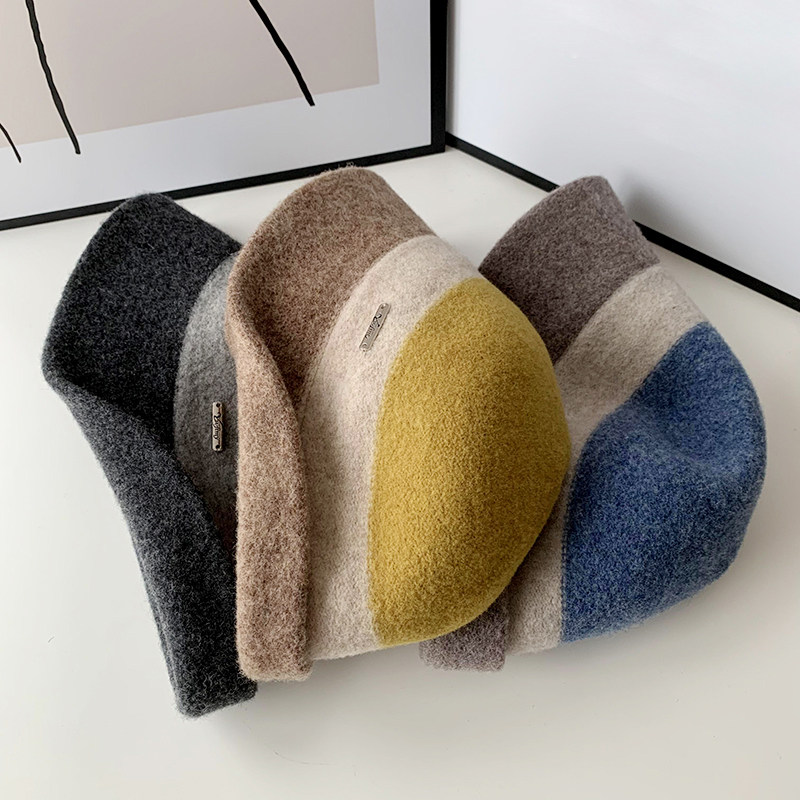 帽子女秋冬羊毛呢渔夫帽时尚百搭礼帽复古保暖盆帽个性卷边水桶帽,淘宝优惠券,粉丝福利购,淘宝优惠卷