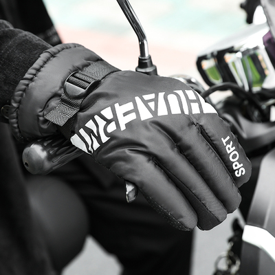 冬季骑行加厚加绒长指保暖手套
