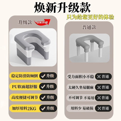 蹲便改坐便椅家用蹲厕神器座便携式马桶移动架孕妇老人上厕所凳子 - 图0