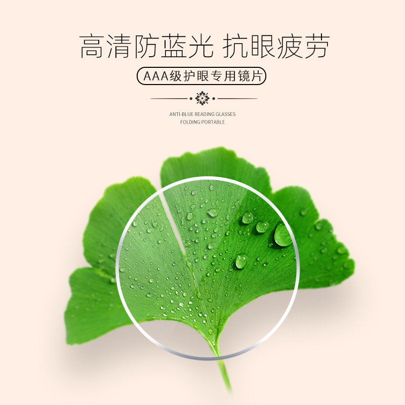 时尚年轻女防蓝光抗疲劳高清老花镜 德乐明老花镜